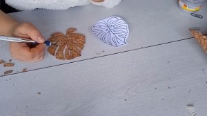 Пробковый подстаканник -Листья Монстеры /DIY mostera leaf