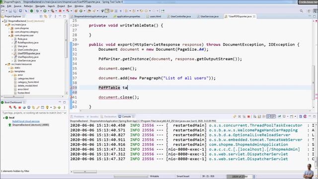 Spring Boot Export Data to PDF with OpenPDF Example