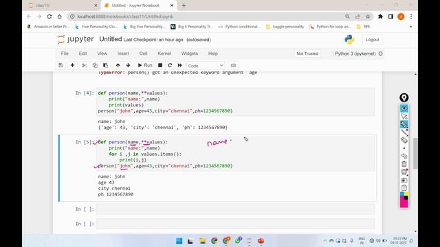Learn Python programming in TAMIL | Keyworded Arguments in Python| **kwargs | [Tamil]
