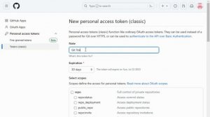 Creating Personal Access Token on Github