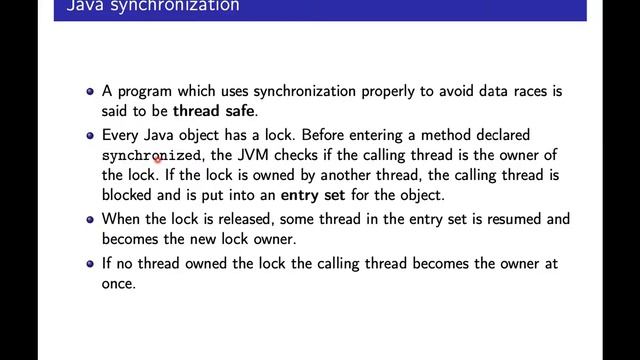 EDAN26 F04 / 2: Java threads and synchronized (level 3) смотреть онлайн