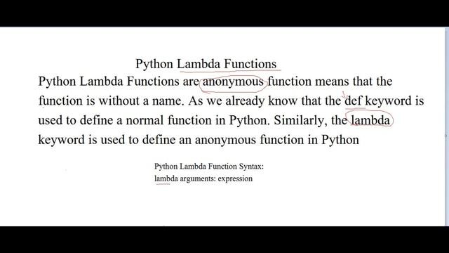 python lambda function смотреть онлайн