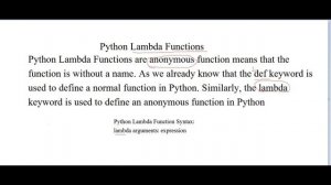 python lambda function