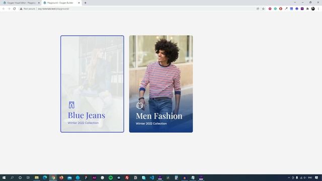 Create 3 Card Hover Interactions using Oxygen Builder