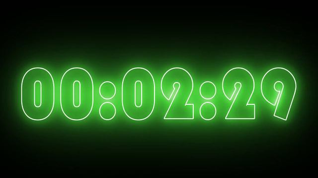 Зеленый-неоновый таймер 5 минут (обратный отсчет) смотреть онлайн