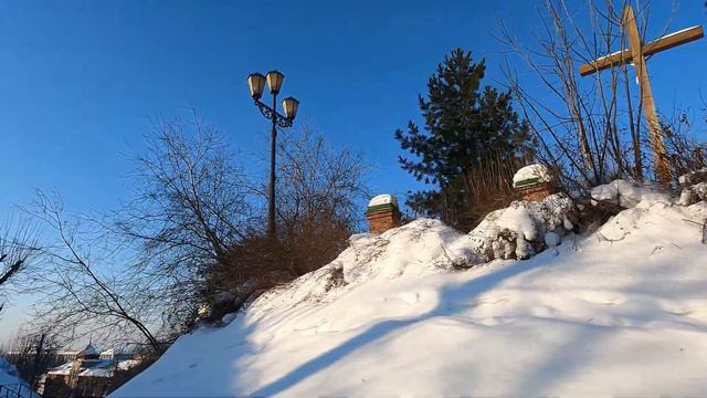 Прогулка пешком по Томску в - 25°C. Улица Бакунина. Воскресенская гора / Walk travel Tomsk / 4k