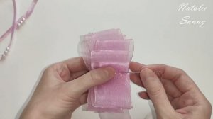 Банты, заколки для волос из органзы / DIY