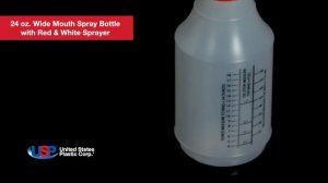 24 oz. Wide Mouth Spray Bottle with Red & White Sprayer | U.S. Plastic Corporation®