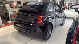 Fiat 500e (RED) in black