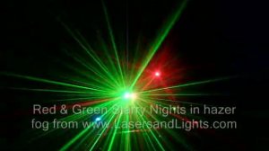 Red & Green Starry Night Laser Projectors in hazer fog