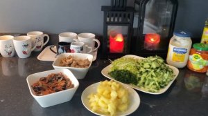 Салат с курицей и  шампиньонами
