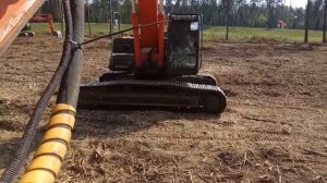 Хитачи 330-5g ,  то что осталось от пней ,обзор объекта