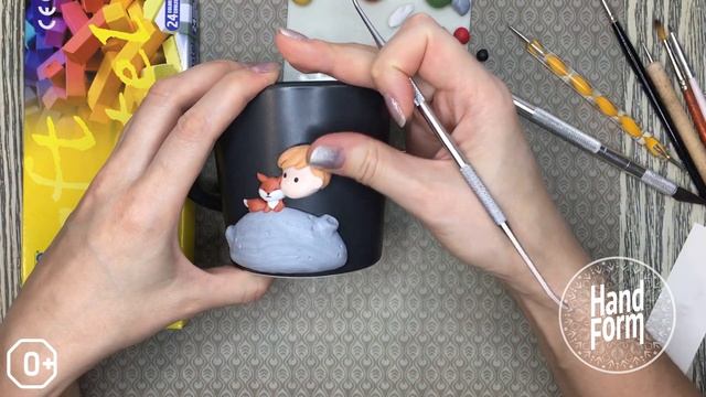 Кружка с декором: Маленький принц. Процесс. The Little Prince mug decor. DIY Polymer clay tutorial смотреть онлайн