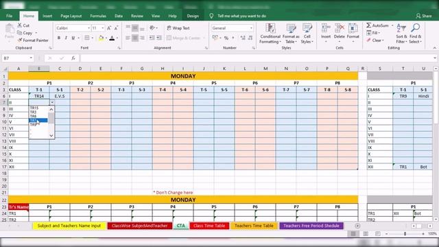 Fully Automated Excel Time Table for Class wise and Teacher wise in Tamil #Timetable #Exceltimetabl смотреть онлайн