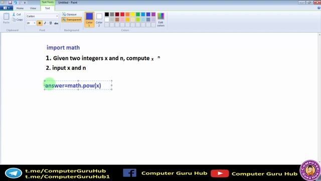 Given two integers x and n compute ?^n | Class 11 | Computer Science With Python Practical - 4