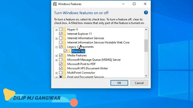 LEGACY COMPONENTS AND DIRECT PLAY MISSING - DIRECTX ERROR