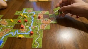 Играем в Каркассон вдвоем с дополнением Река и Аббат 2023 Королевский подарок.