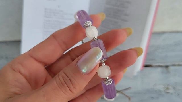 Браслет из аметиста, селенита