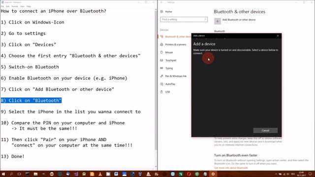 Windows 10 - How to connect your iPhone over Bluetooth? смотреть онлайн