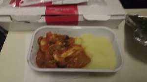 Ужин на борту самолета Boeing 747-400, рейс FV5887, а/к Россия, перелет Внуково - Занзибар