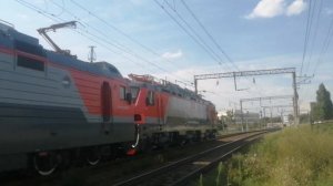 ЭП20 после ремонта на НЭВЗе! Электровоз ЭП1М 651 тащит ЭП20 043.