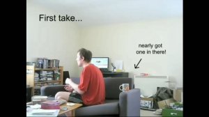 the amazing throwing something into something else trick