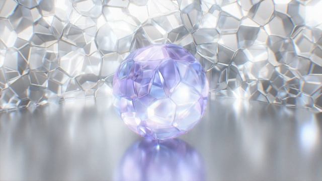 Crystal Clear Glass Gem Sphere Jewels Sparkle Shine Futuristic Room 4K VJ Loop Motion Background