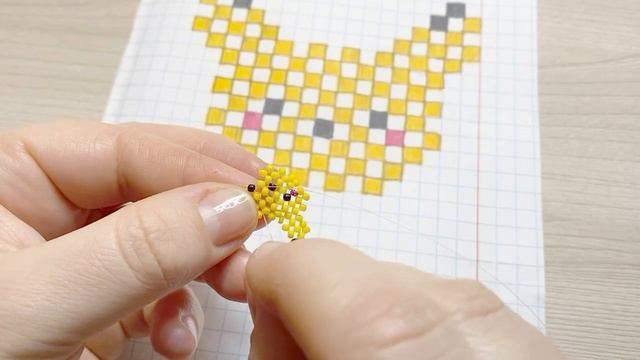 Объемная фигурка пикачу. Желтый пикачу. Фигурка из бисера смотреть онлайн