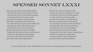 Poetry: Edmund Spenser Amoretti Sonnet 81 - Modernised English with Notes