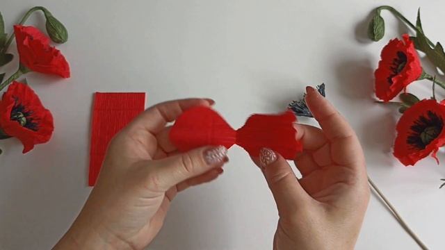 Реалистичные Маки из гофрированной бумаги/ DIY/ Paper flowers/ Easy way/ Crepe paper field poppies.