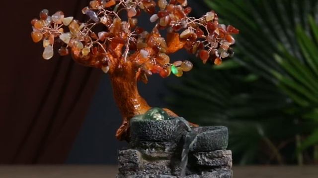 Фонтан "Дерево перелив с камней", красно-янтарный смотреть онлайн