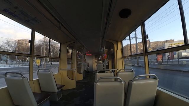 Трамвай "3606 по 38 от Кушелевки до площади Мужества" в СПб 13-***: ЛМ-68М2 3606 по №38 (22.11.23) смотреть онлайн