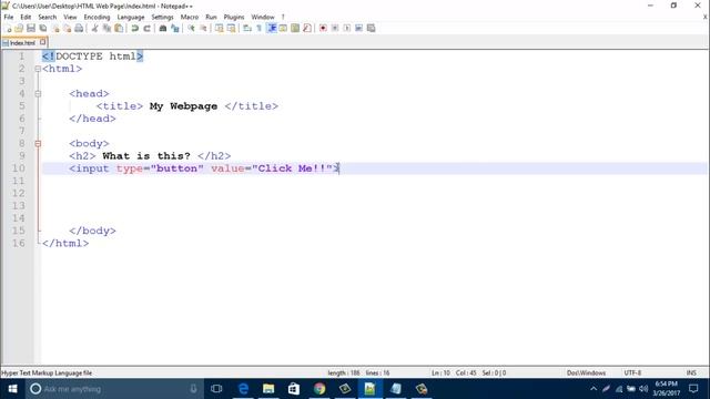 HTML Tutorial - Creating Button and Alert