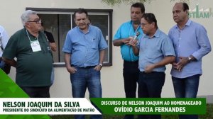 Discurso de Nelson Joaquim na Homenagem a Ovídio Garcia Fernandes