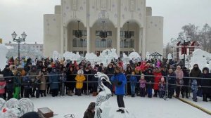 Ледяная сказка.День влюблённых. Фестиваль ледовых скульптур, награждение губернатором победителей.