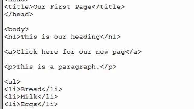 Learn HTML - Basic Structure and How To Link Pages
