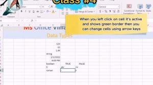 excel class 4 data types|ms excel| excel tips #excel #msoffice #exceltutorial #office #trending #fy