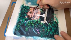 Kiki‘s Delivery Service | Painting 'Studio Ghibli' Scene with jelly gouache | Paint with me