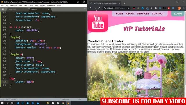 Responsive Creative Curved | Custom Header Shape Tutorial | Responsive Landing Page HTML&CSS & JS