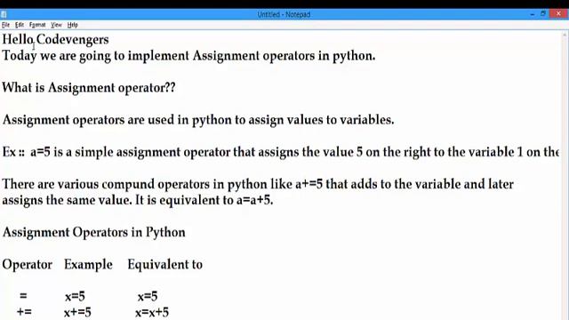 Assignment Operators | Python Tutorial