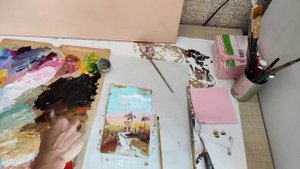 Как заработать на маленьких картинах. Пишем миниатюры маслом на картоне. Мастер-класс по живописи.