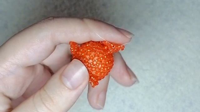Лисичка маленькая. Амигуруми из бисера. Лиса из бисера. Мастер класс.