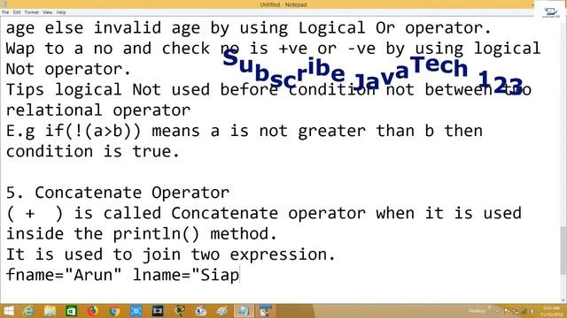 Java Operators by JavaTech 123
