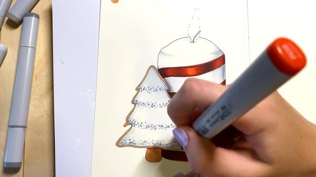 КАК НАУЧИТЬСЯ РИСОВАТЬ МАРКЕРАМИ || Новогодняя иллюстрация маркерами Copic Sketch