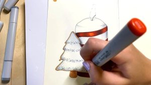 КАК НАУЧИТЬСЯ РИСОВАТЬ МАРКЕРАМИ || Новогодняя иллюстрация маркерами Copic Sketch