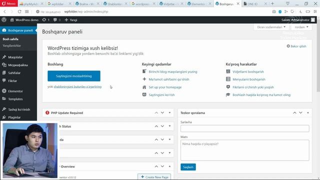 WordPress da sayt yaratish | 1-dars kirish смотреть онлайн