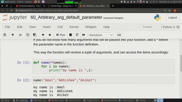 #60 Arbitrary Arguments And Default Parameters In Functions In Python  | Tech Blooded