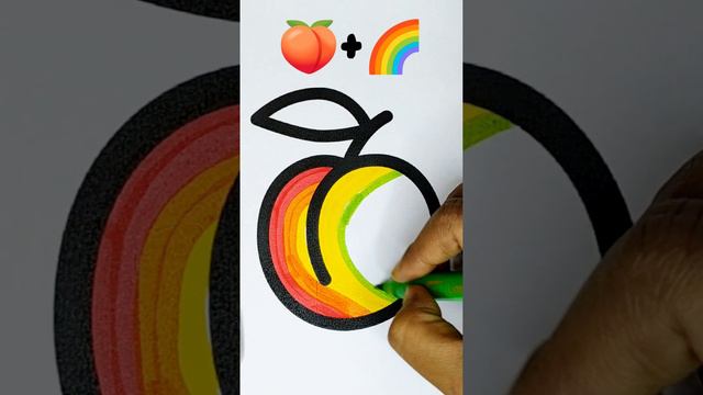 🍑🌈satisfying painting #drawing  #reels #painting #coloring #satisfying #rainbow #peach