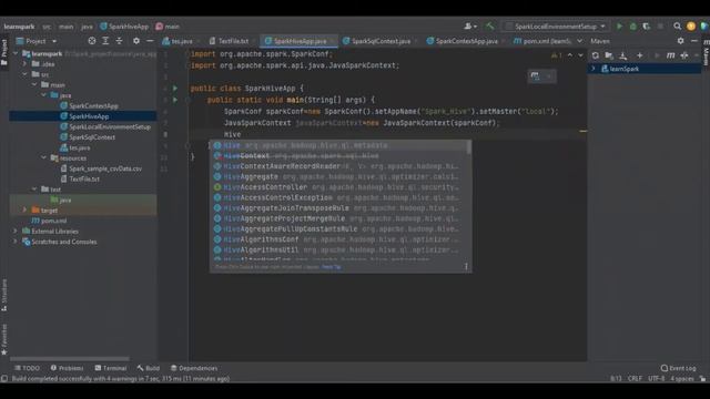 Apache Spark,HiveContext with Java смотреть онлайн