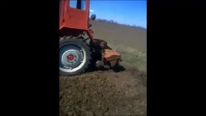 Трактор Т-25 с фрезой по целине